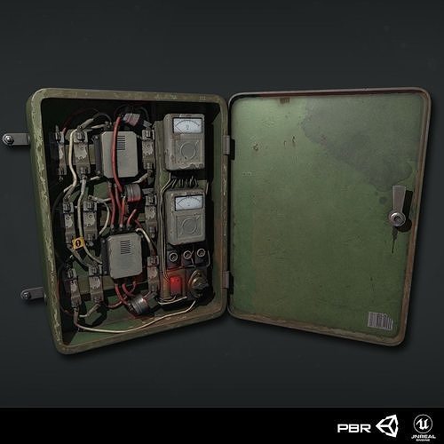 Fuse box Electrical panel Low poly Game Ready Low-poly 3D model