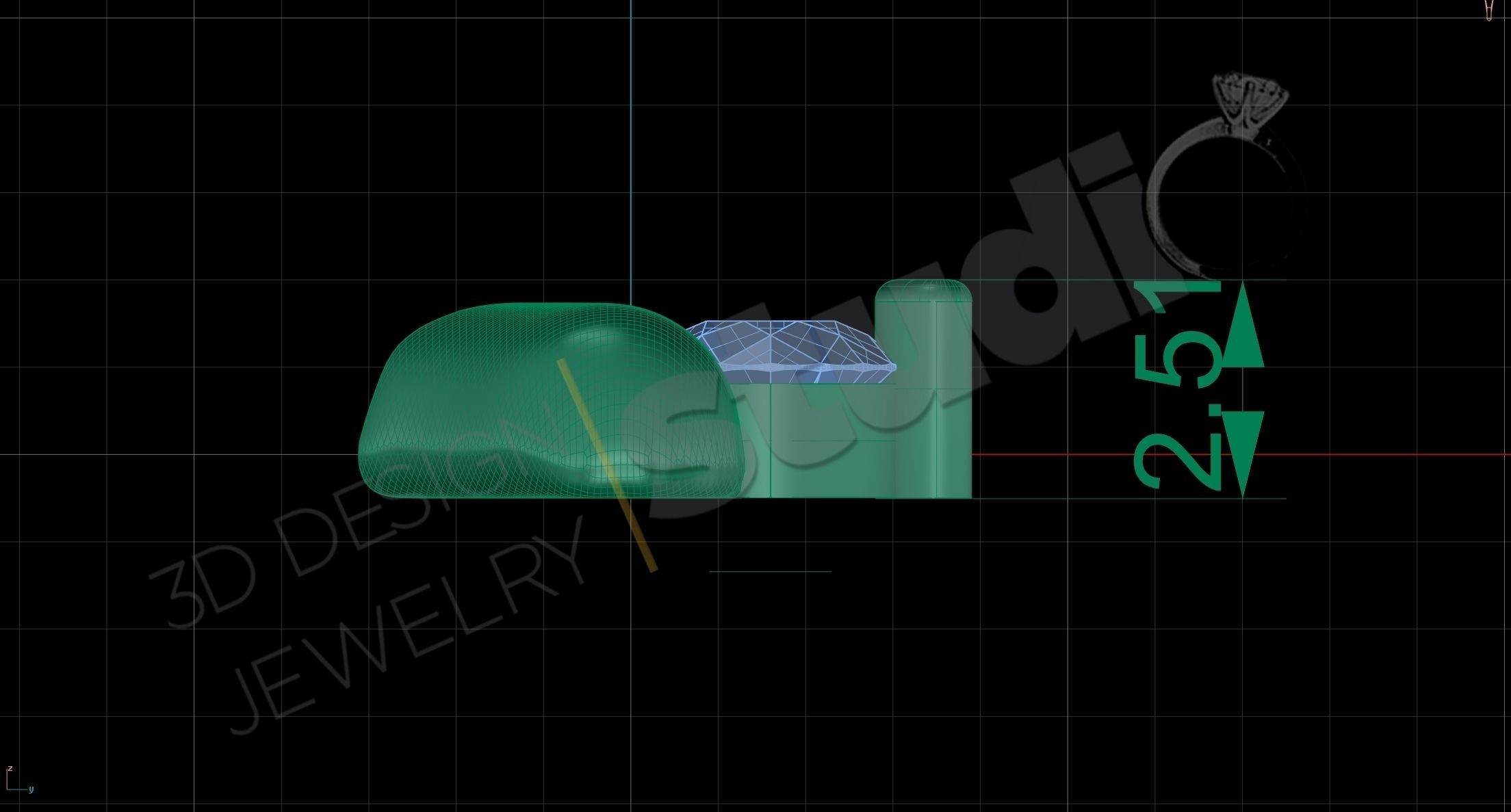 Small cute heart pendant with gem 3d model 3D print model_3