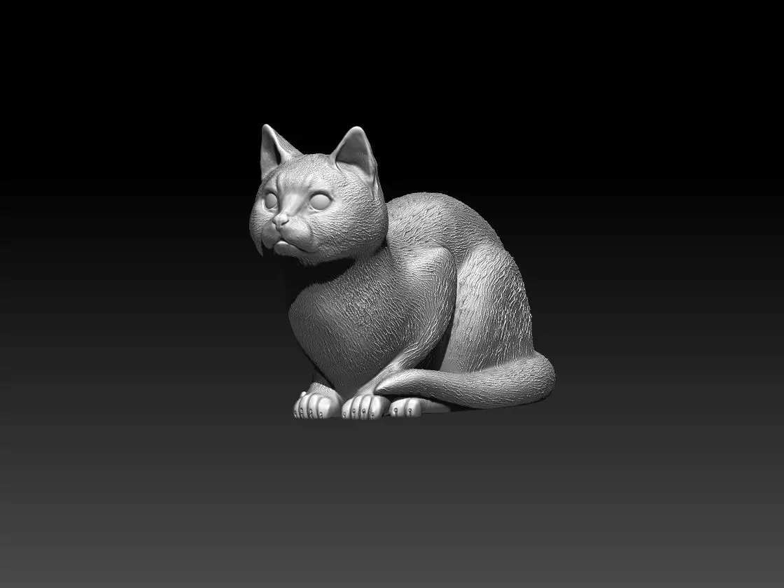 cat sculptures 3D print model