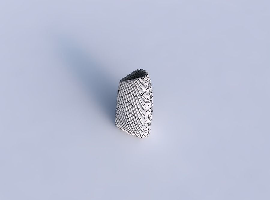 Vase tipped triangle with wavy extruded lines 2 3D print model_6