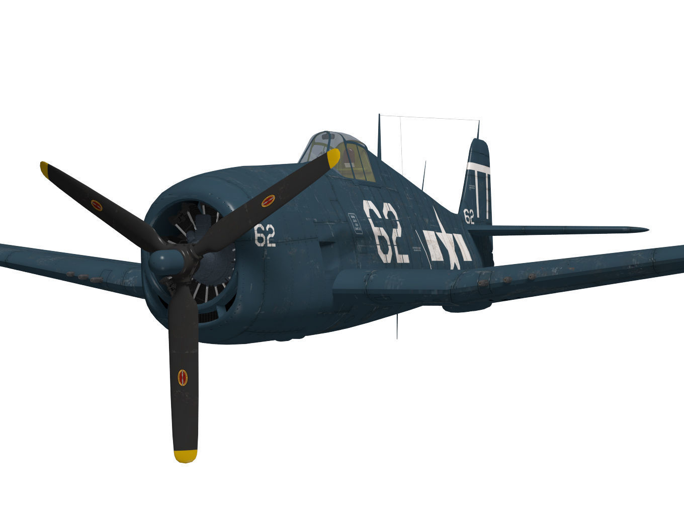 Grumman F6F Hellcat 3D model_4