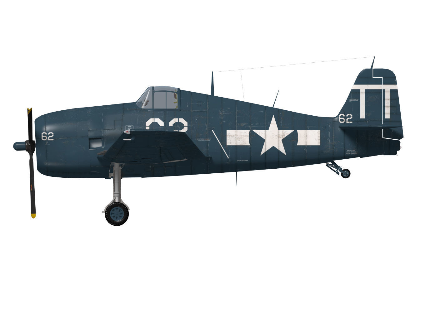 Grumman F6F Hellcat 3D model_9