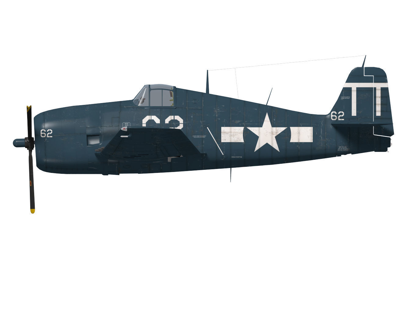 Grumman F6F Hellcat 3D model_8
