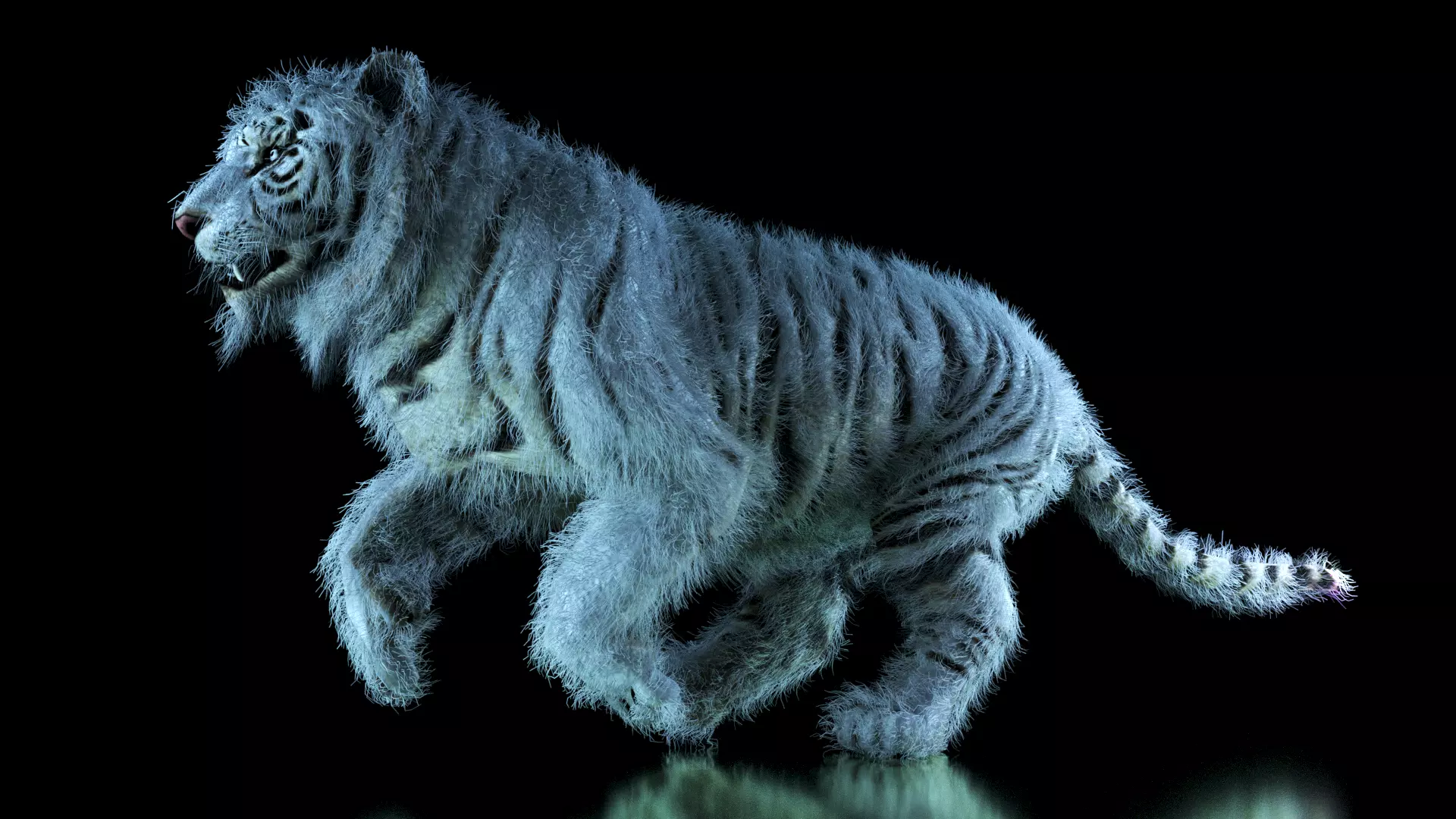 Raja The White Bengal Tiger 3D Model 3D model_0