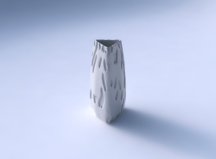 Vase triangle with cavities smooth 3D print model_3