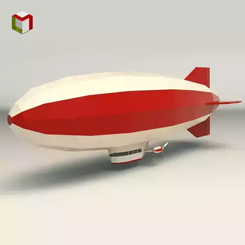 Low Poly Zeppelin 01 Low-poly 3D model