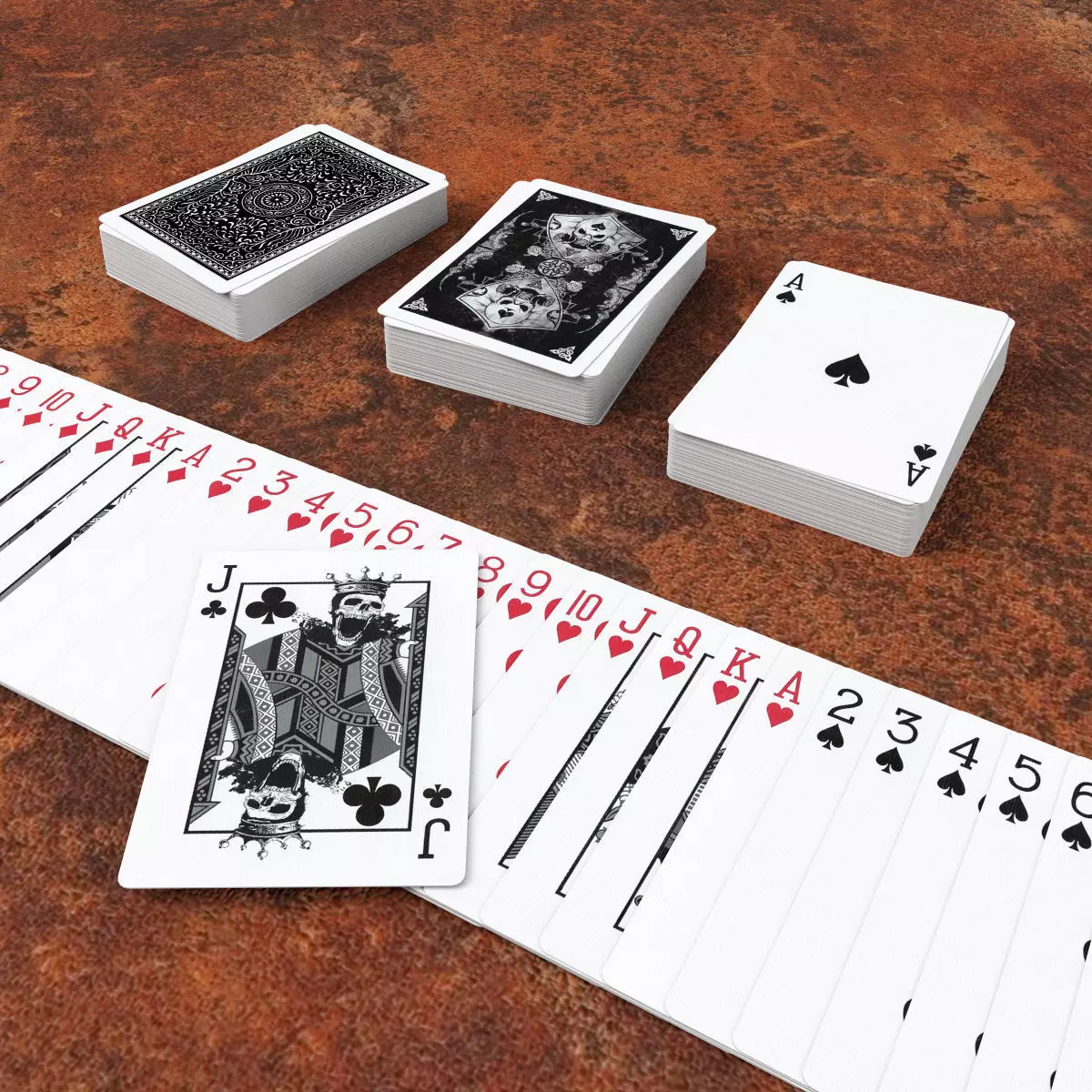 Playing Cards GRIMOIRE - Poker Card Set 5 - single textures Low-poly 3D model_0