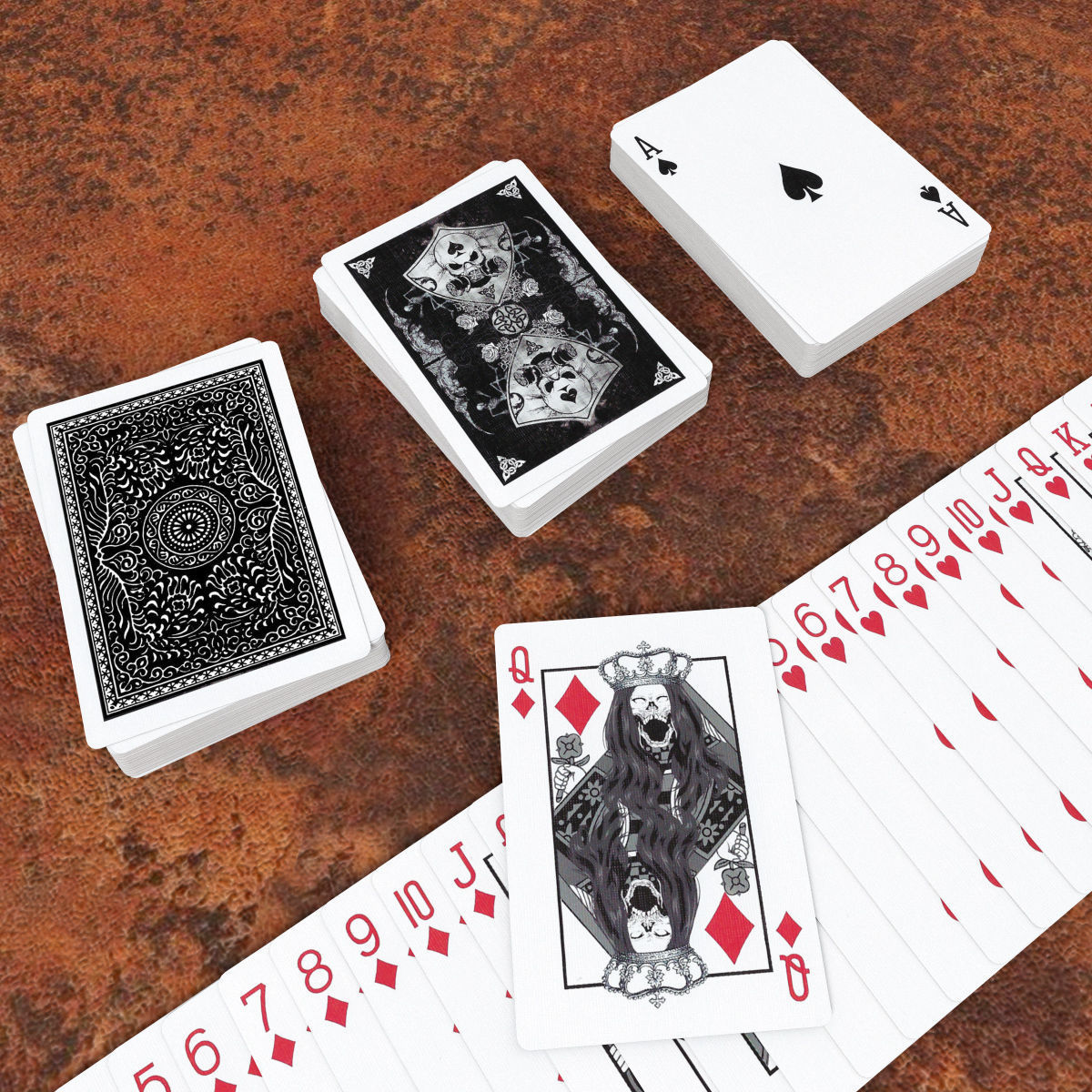 Playing Cards GRIMOIRE - Poker Card Set 5 - single textures Low-poly 3D model_1