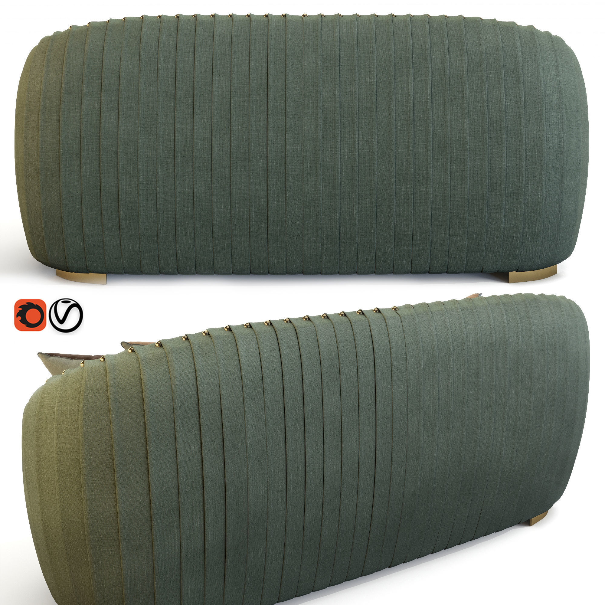 Sofa Bedding Atelier Via Spiga 3D model_2