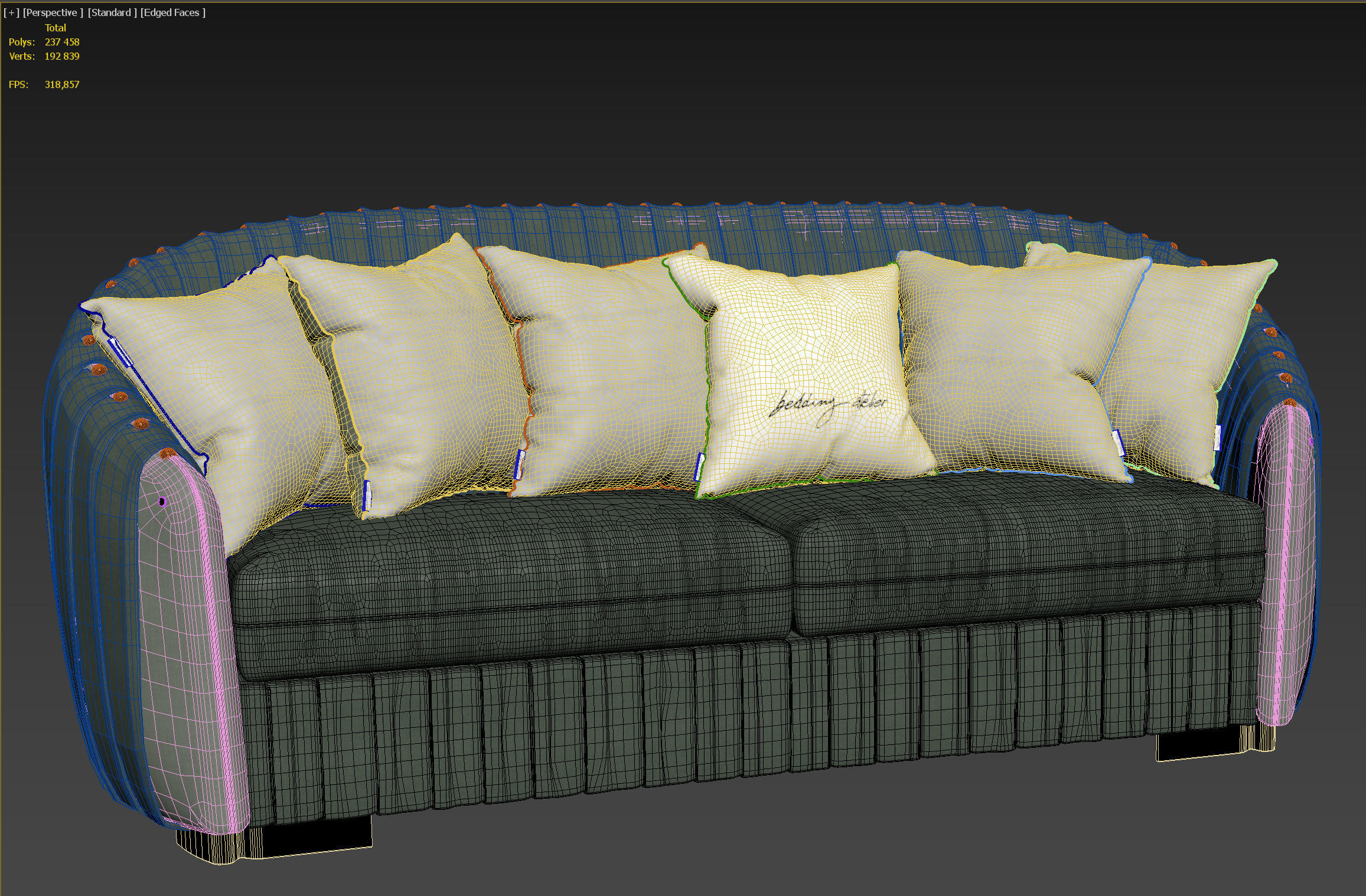 Sofa Bedding Atelier Via Spiga 3D model_5