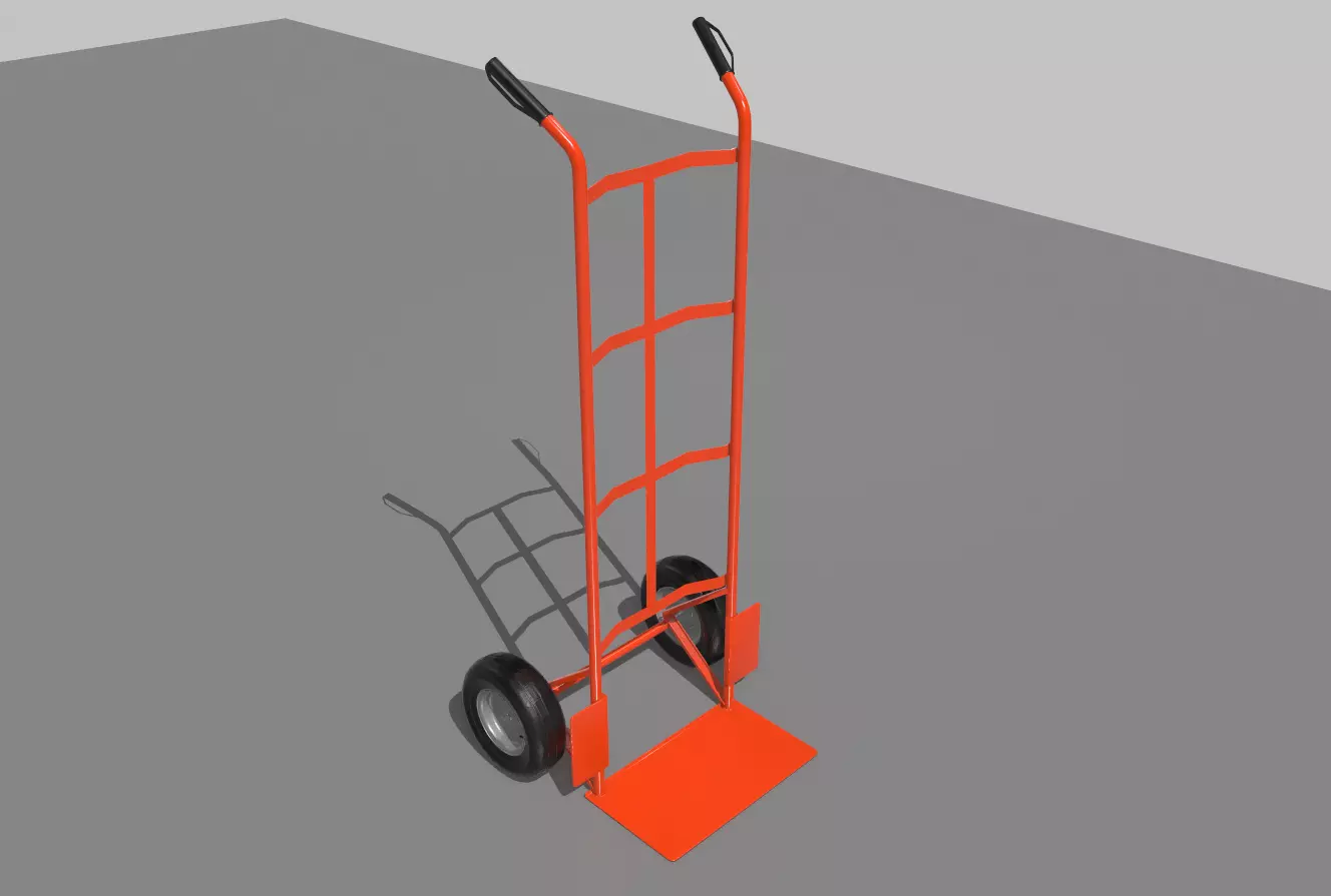 Industrial Hand Trolley 2 Low-poly 3D model_0