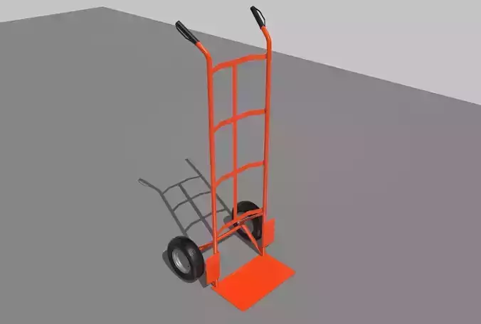 Industrial Hand Trolley 2 Low-poly 3D model