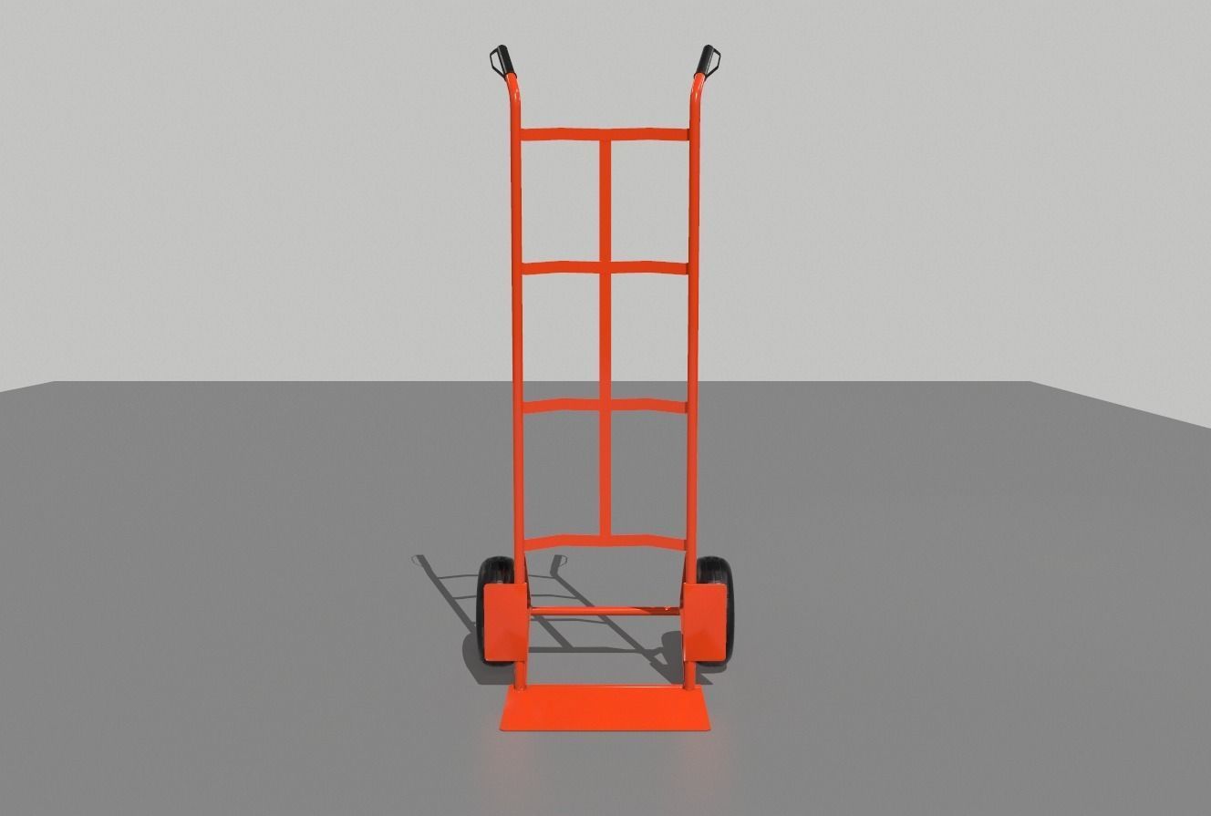 Industrial Hand Trolley 2 Low-poly 3D model_6