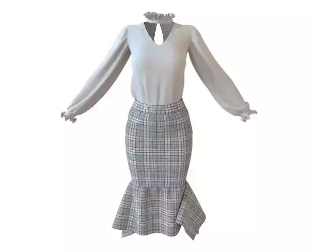 Stylish Designer Set of Chiffon Frill Top and Mermaid Skirt