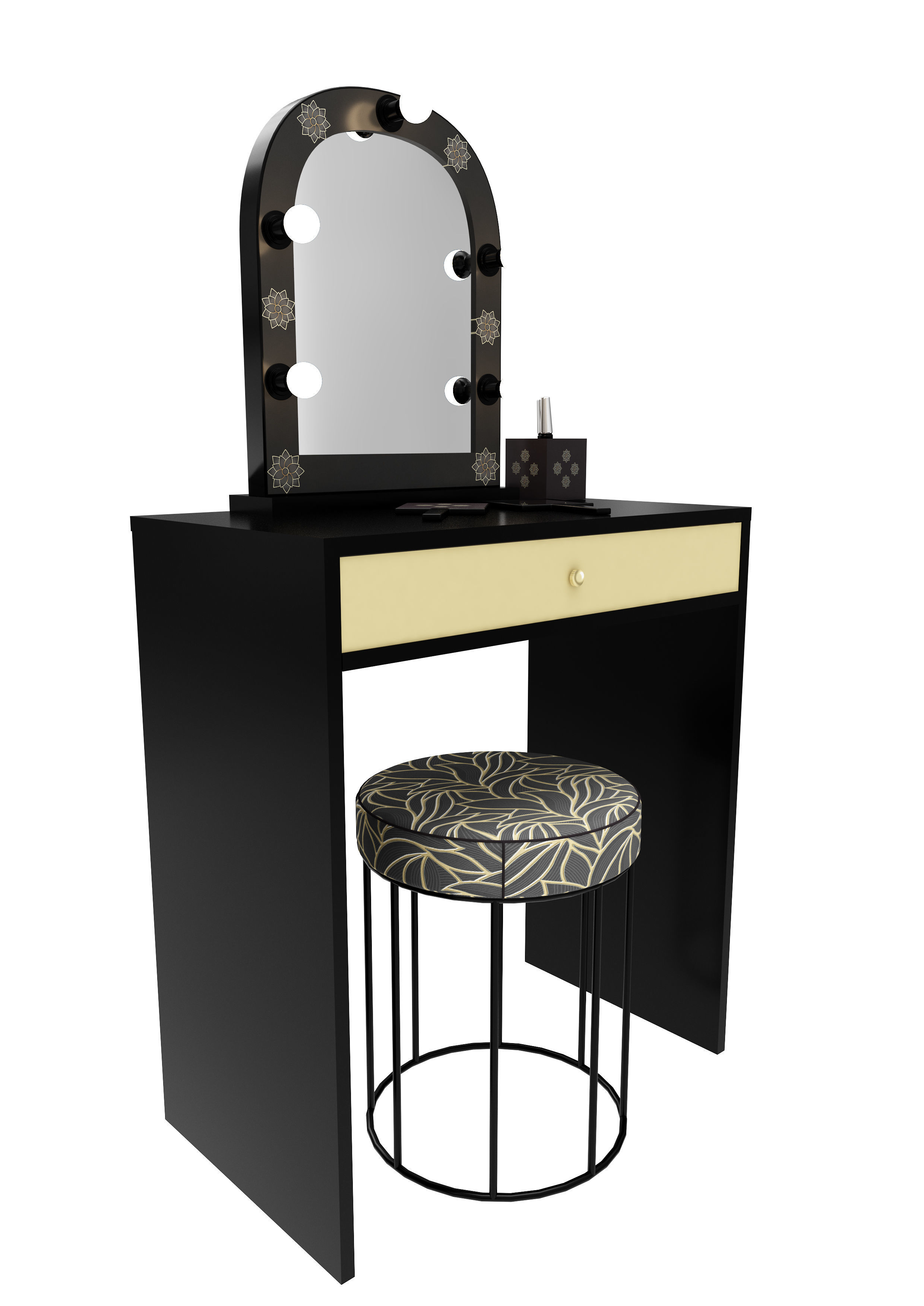 Make up mirror and set  Low-poly 3D model_6