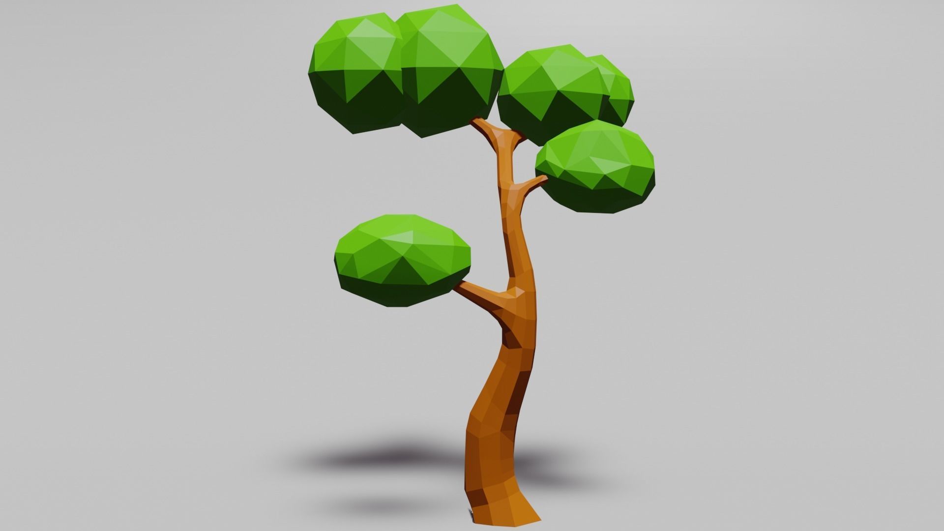 Low poly collection tree Low-poly 3D model_6