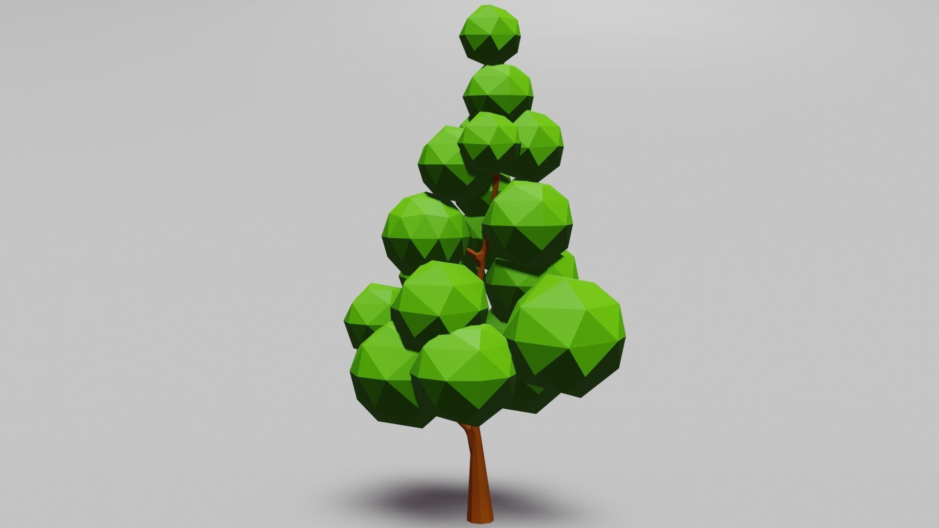 Low poly collection tree Low-poly 3D model_13