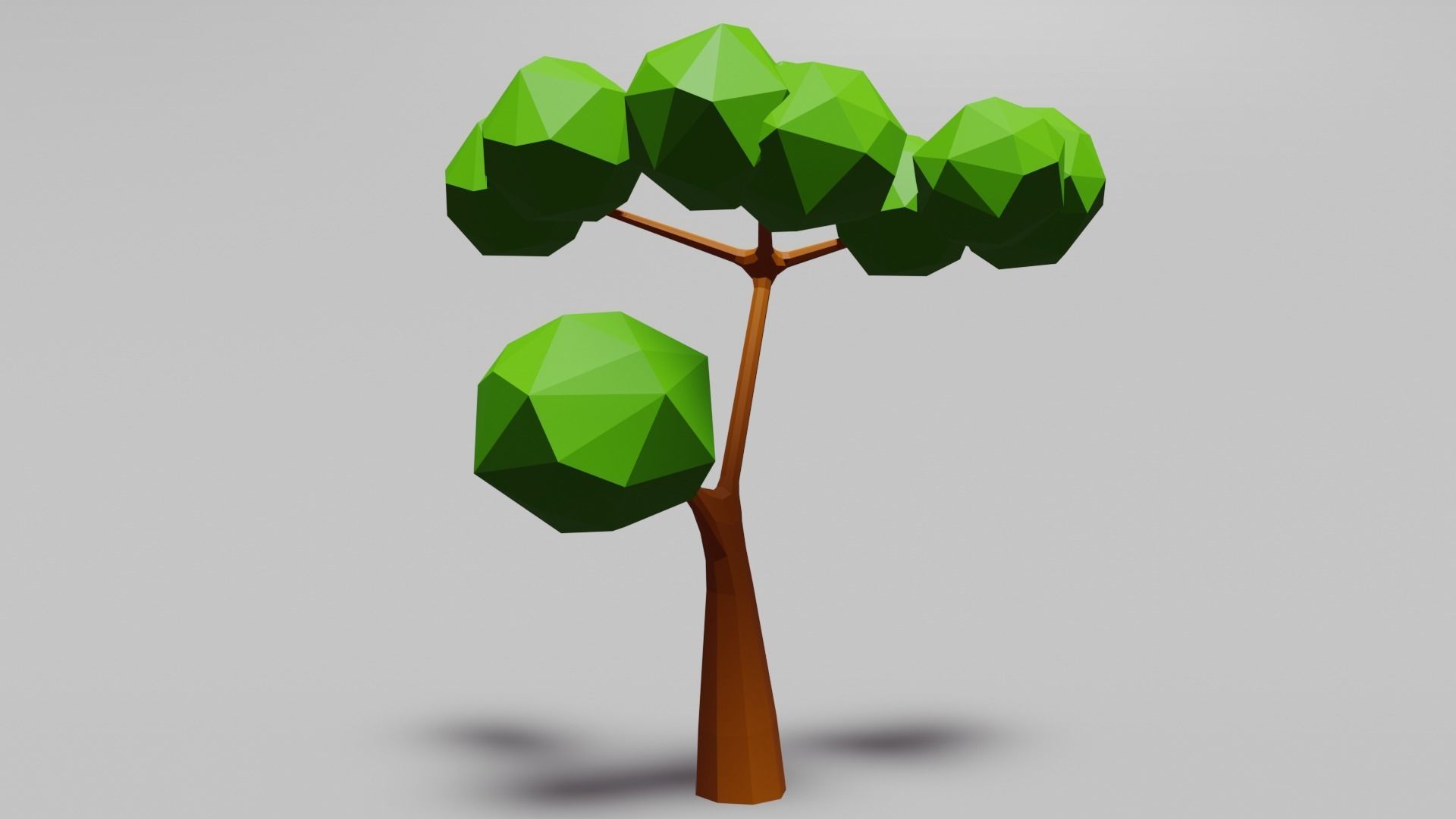 Low poly collection tree Low-poly 3D model_7