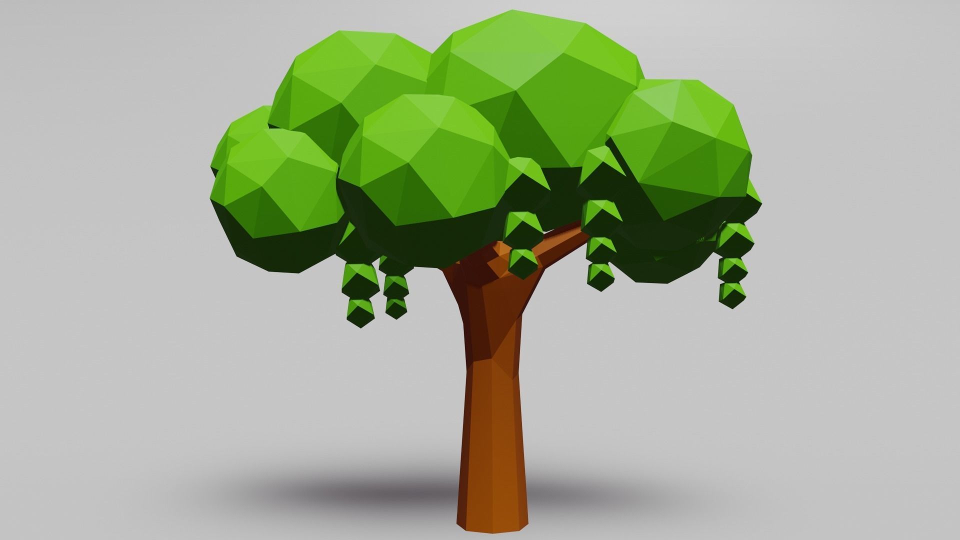 Low poly collection tree Low-poly 3D model_8