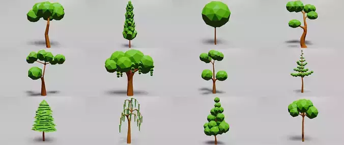 Low poly collection tree