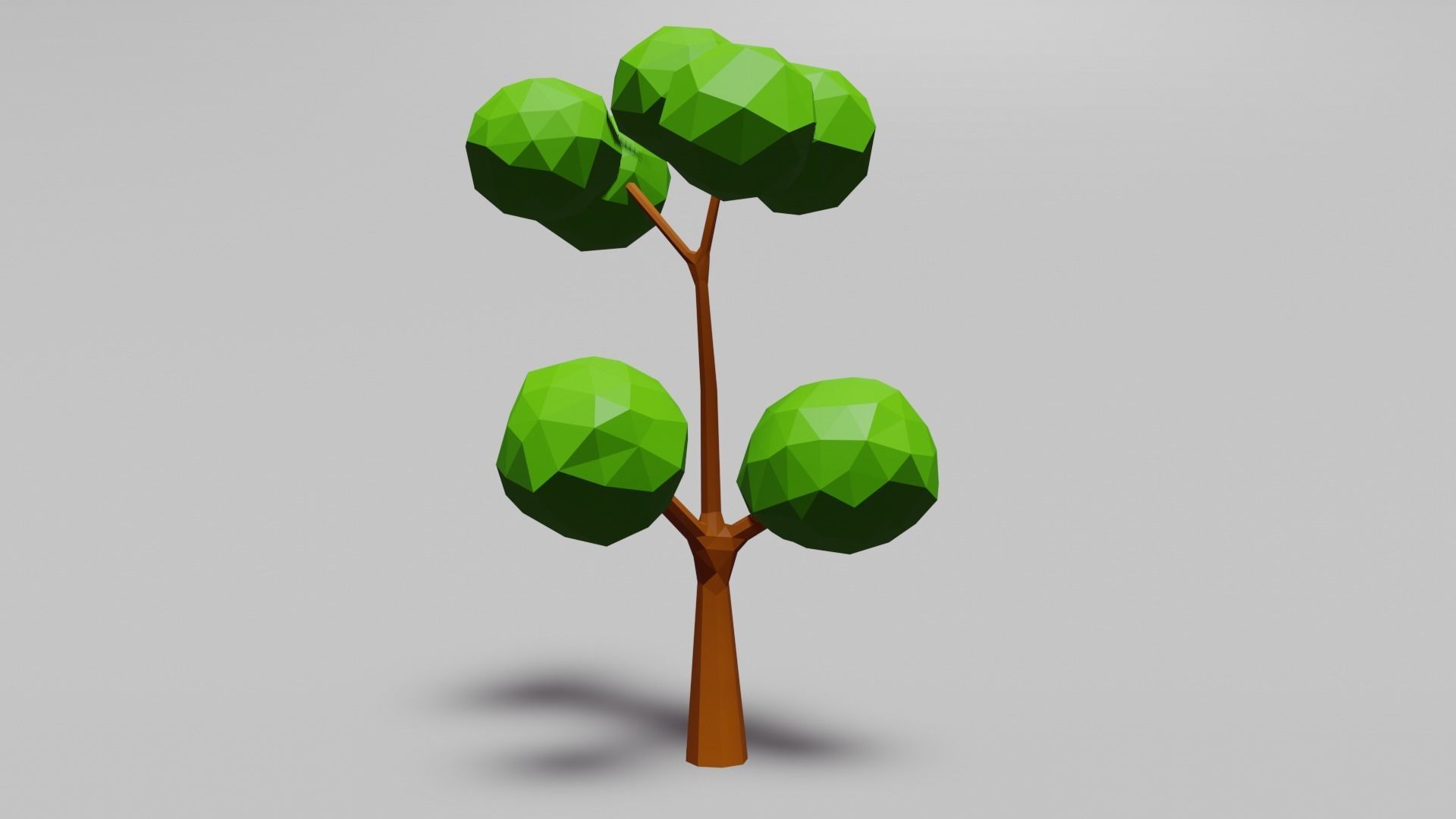 Low poly collection tree Low-poly 3D model_9