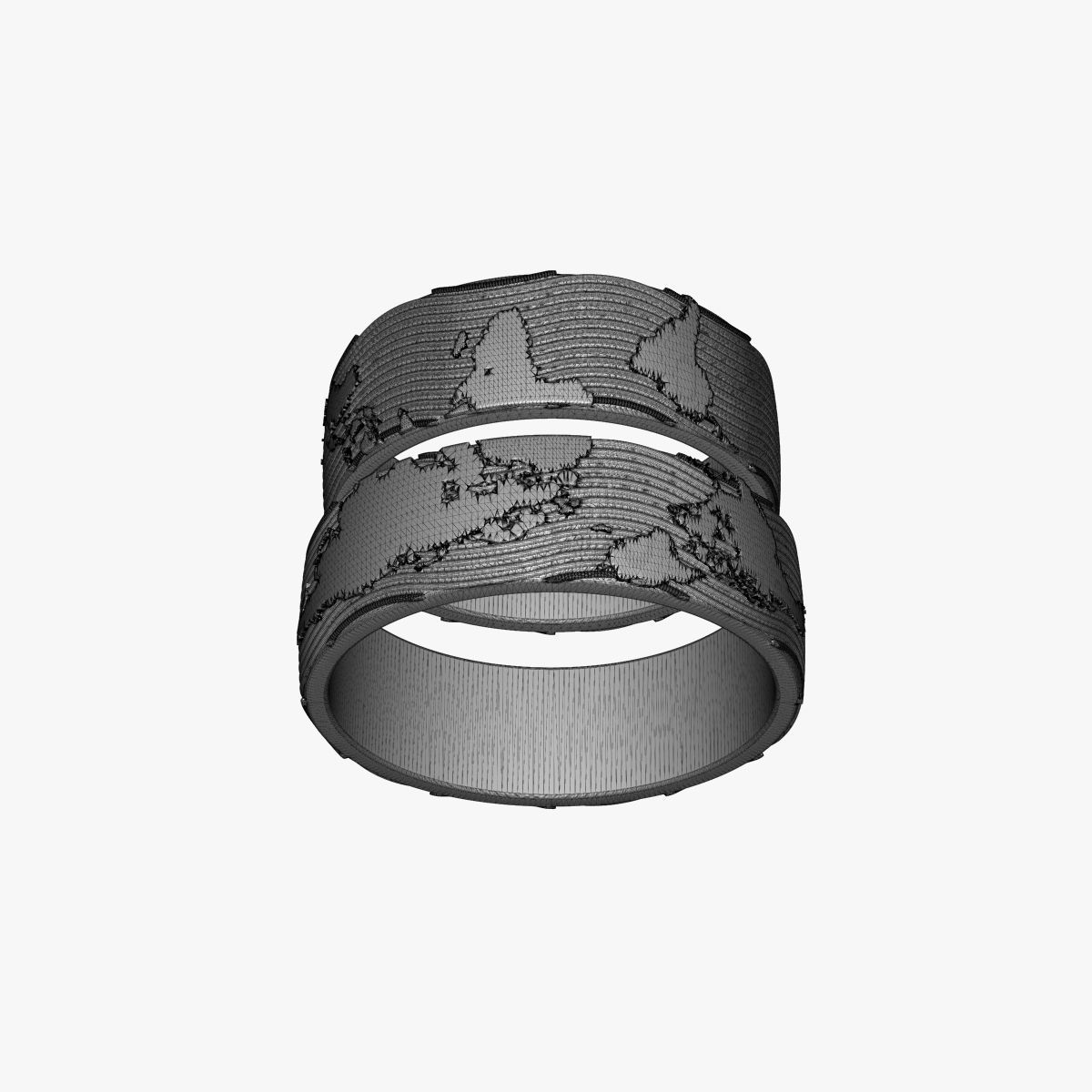 Wedding Rings World Map V1 3D model 3D printable | CGTrader