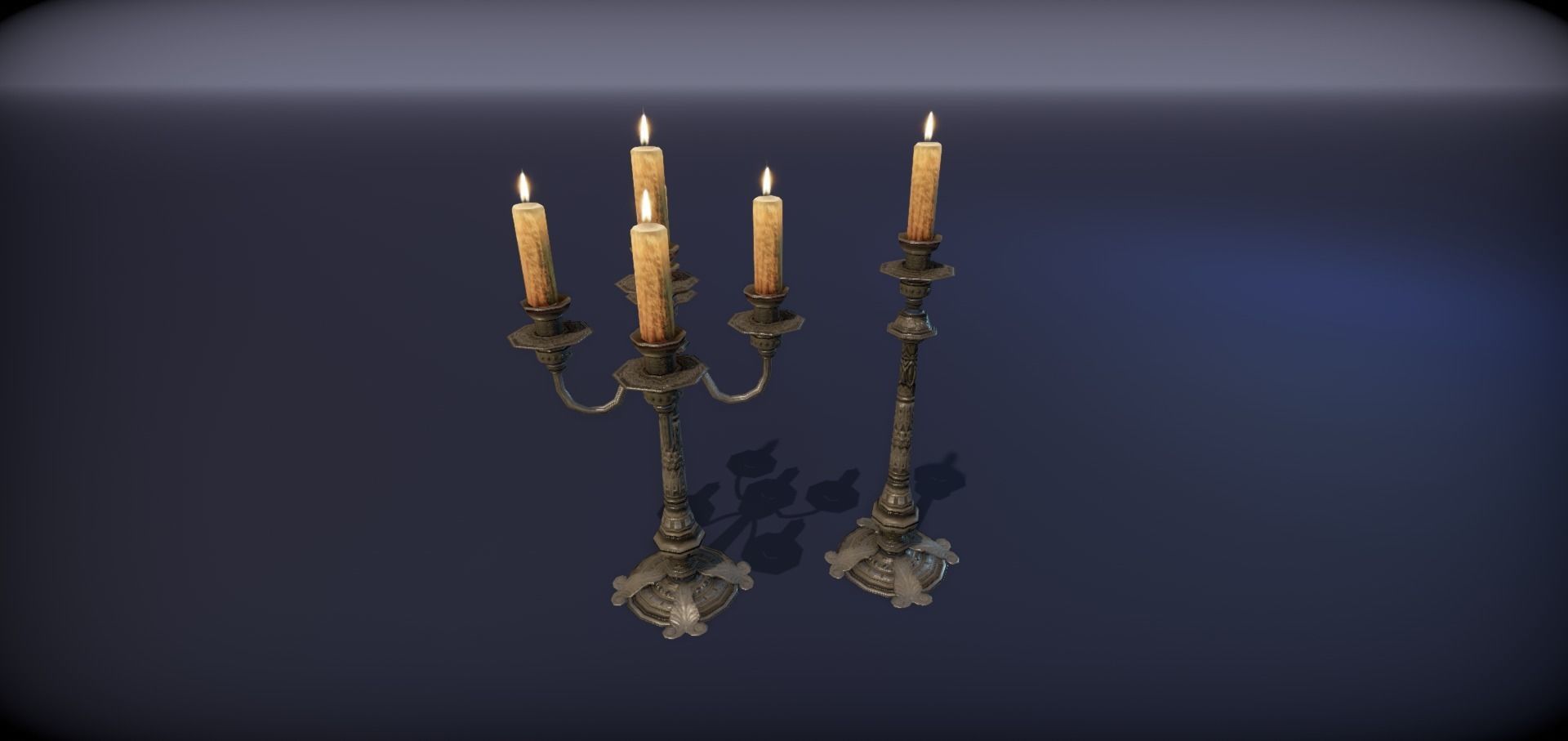 Silver service set on a table  - PBR Game Ready model Low-poly 3D model_18