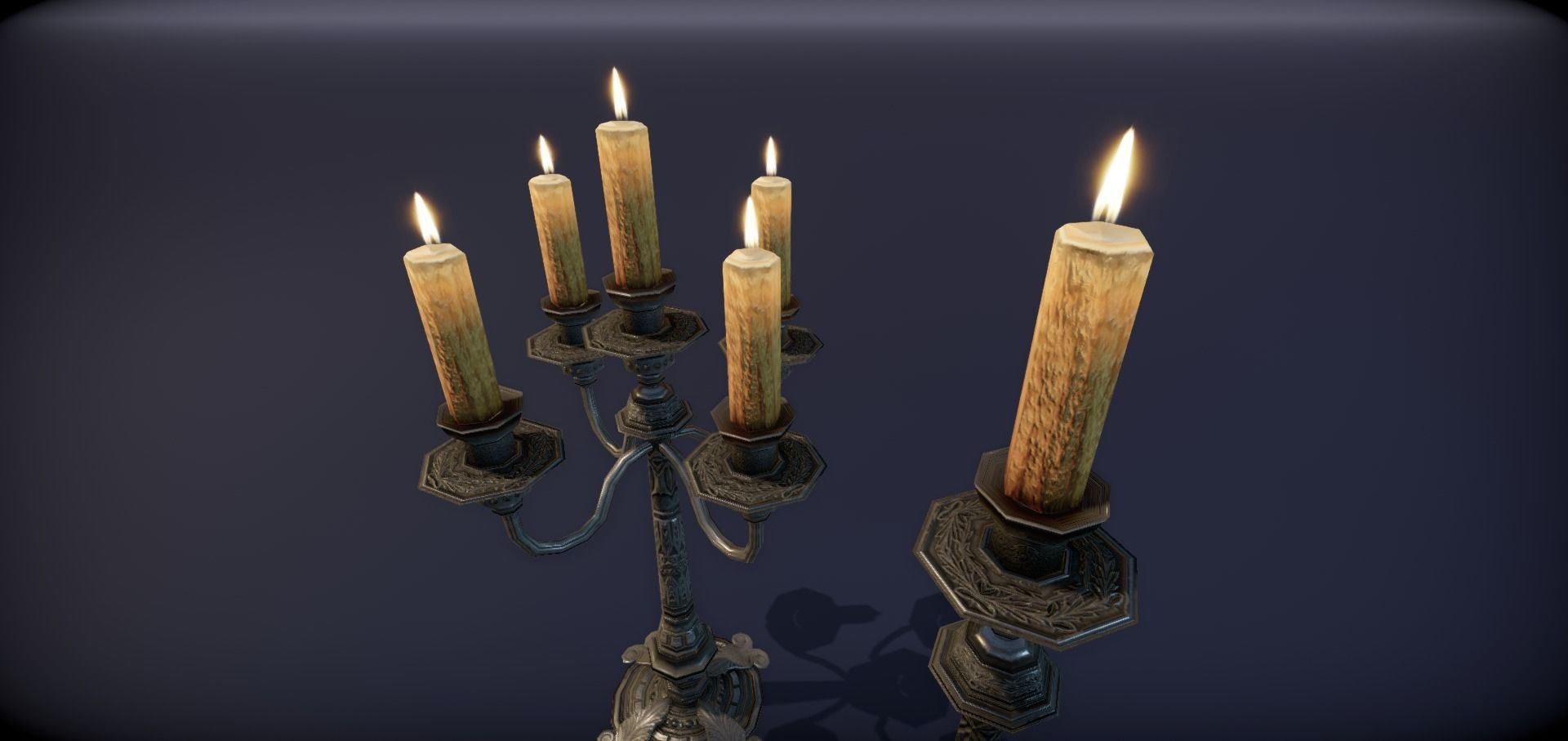 Silver service set on a table  - PBR Game Ready model Low-poly 3D model_31