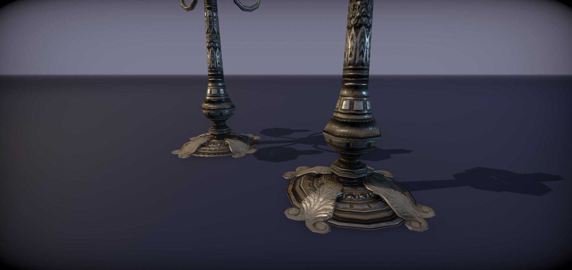 Silver service set on a table  - PBR Game Ready model Low-poly 3D model_24