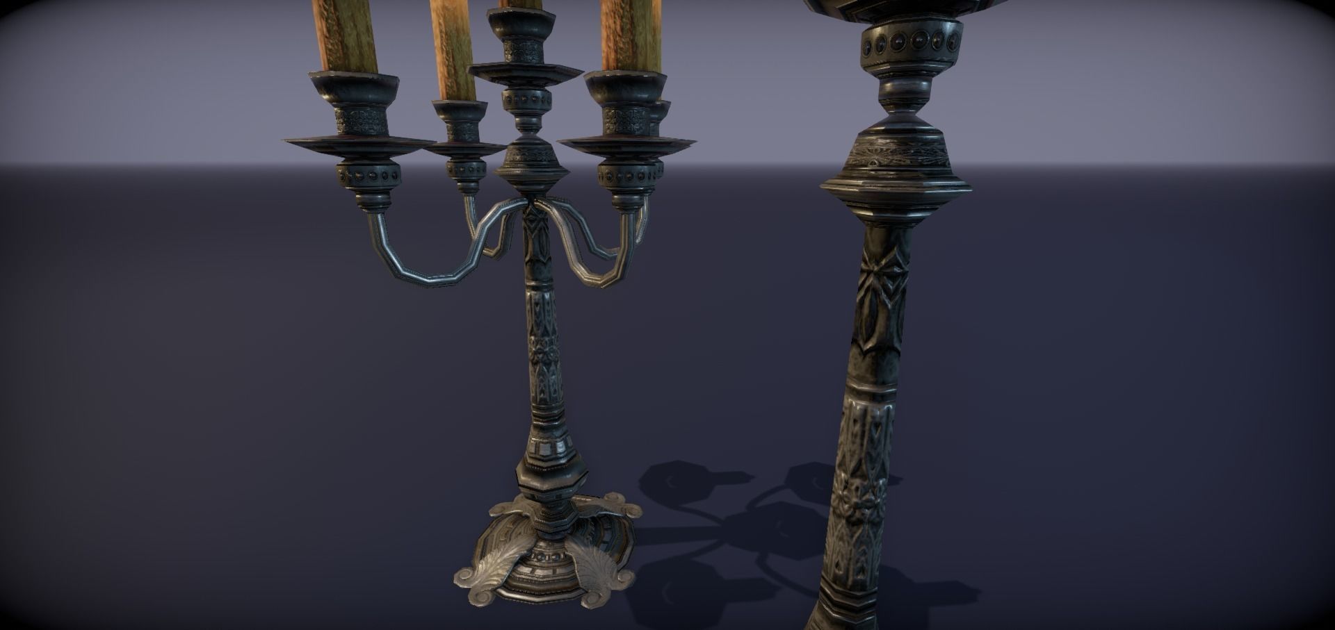 Silver service set on a table  - PBR Game Ready model Low-poly 3D model_27