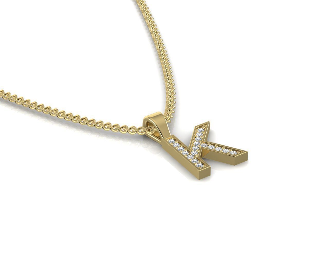 Pendant K letter with lights 3D print model_1