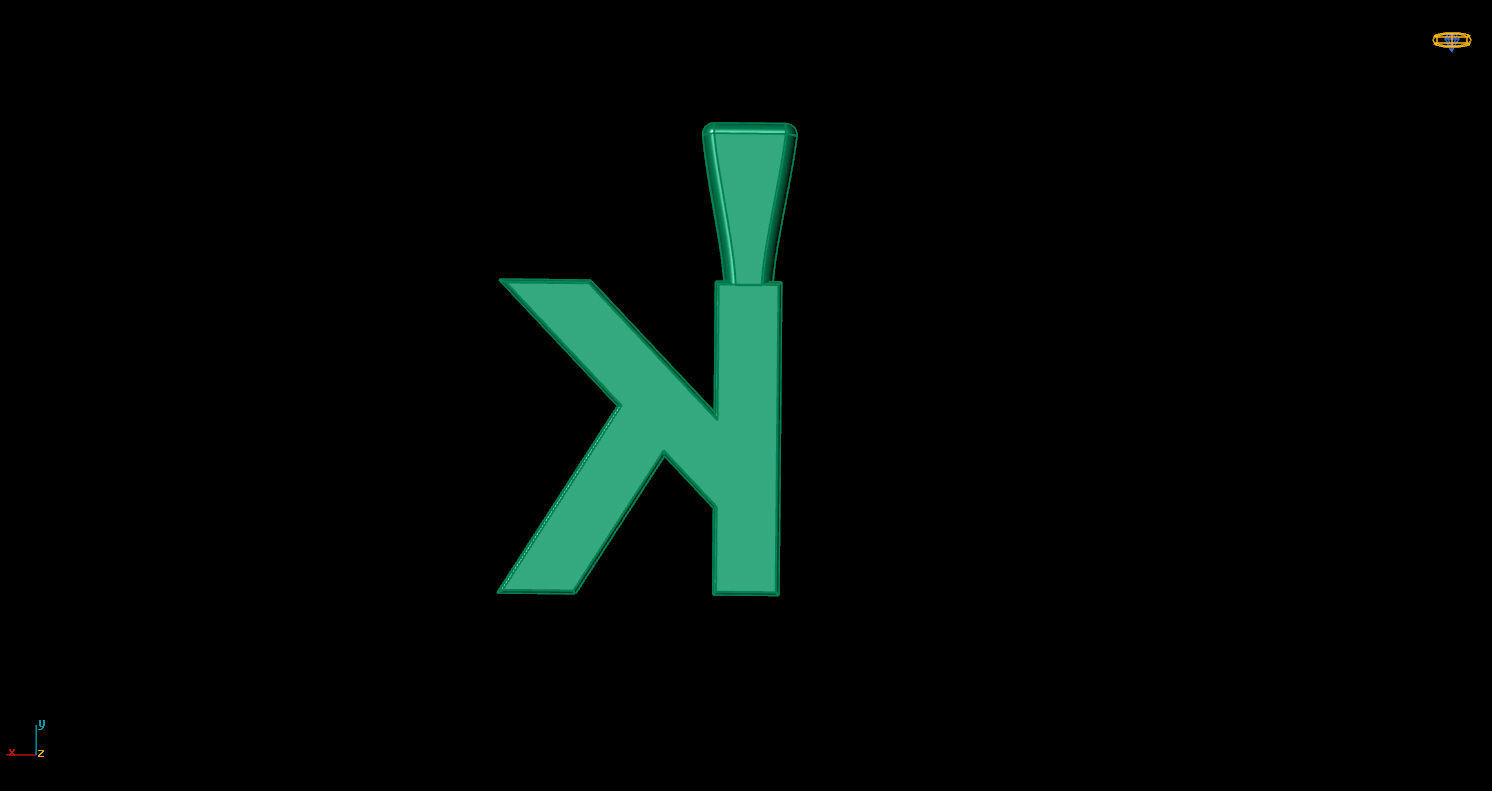 Pendant K letter with lights 3D print model_10