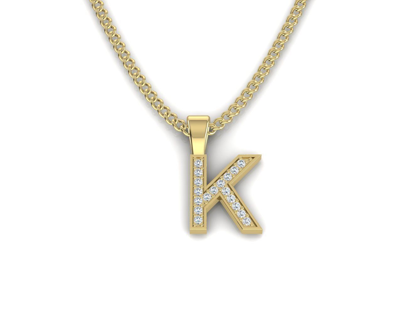Pendant K letter with lights 3D print model_3