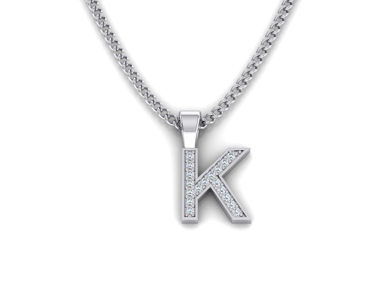 Pendant K letter with lights 3D print model_2