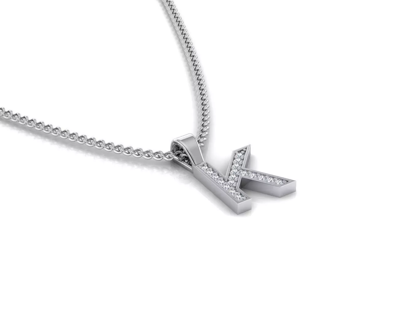 Pendant K letter with lights 3D print model_0