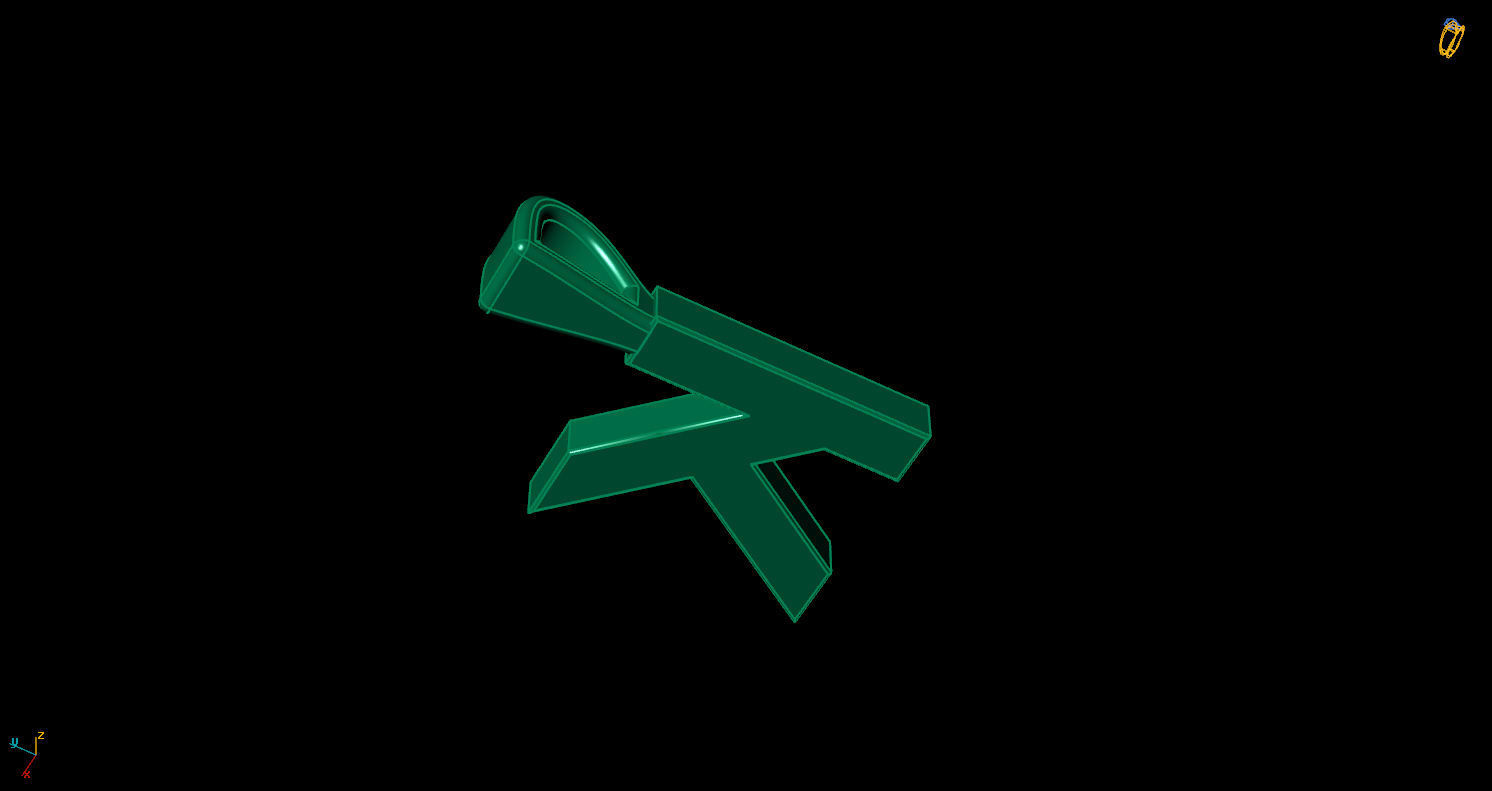 Pendant K letter with lights 3D print model_9