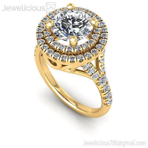 Jewelicious-803-Ring diamond halo engagement ring in rose gold