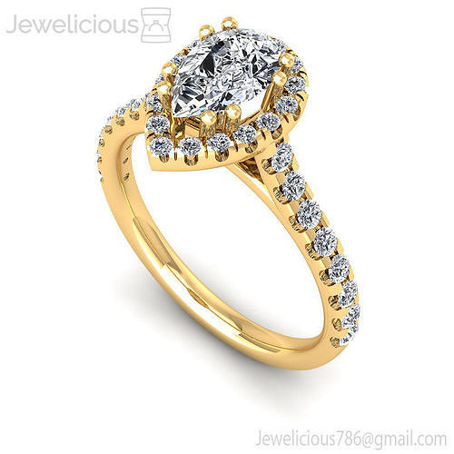 Jewelicious-799-Ring pear shaped diamond engagement ring gold