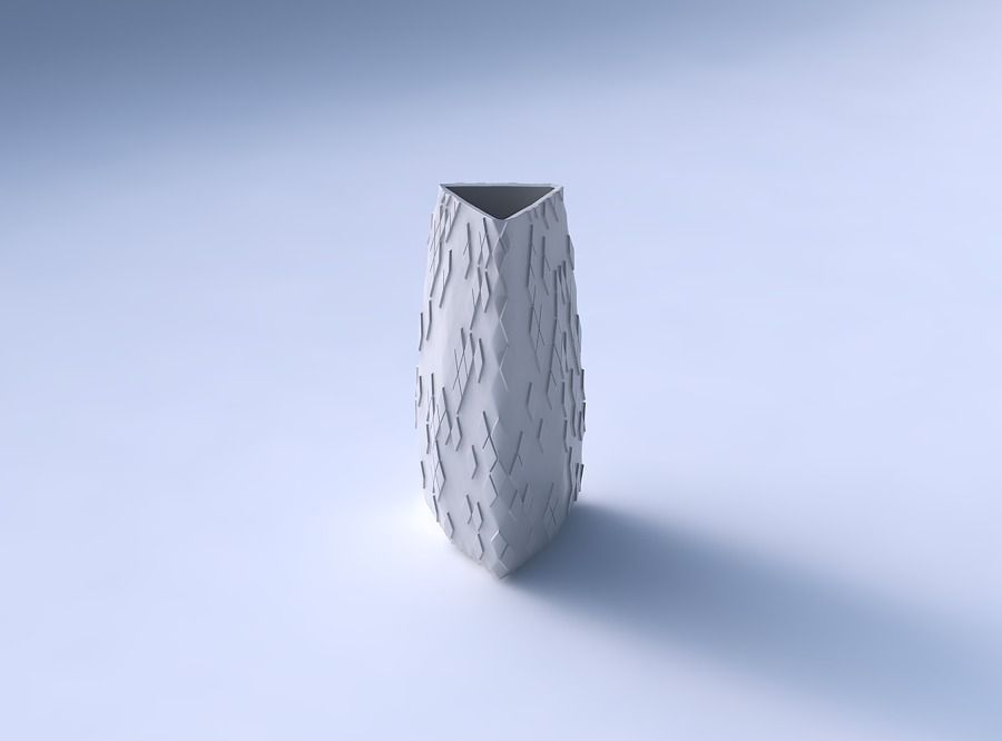 Vase triangle with scattered diagonal grid plates 3D print model_3