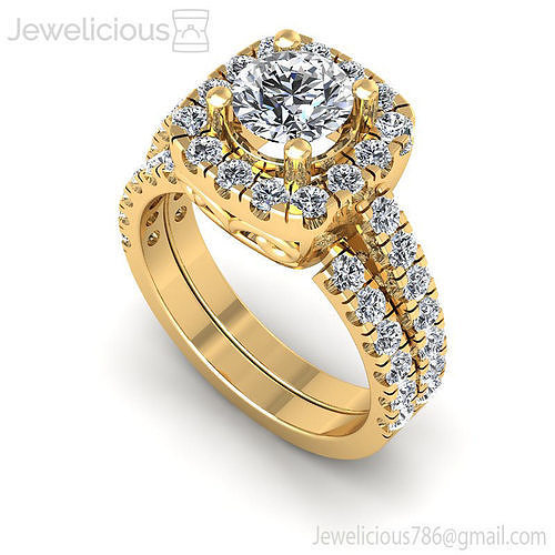 Jewelicious-772-Ring engagement ring set in rose gold