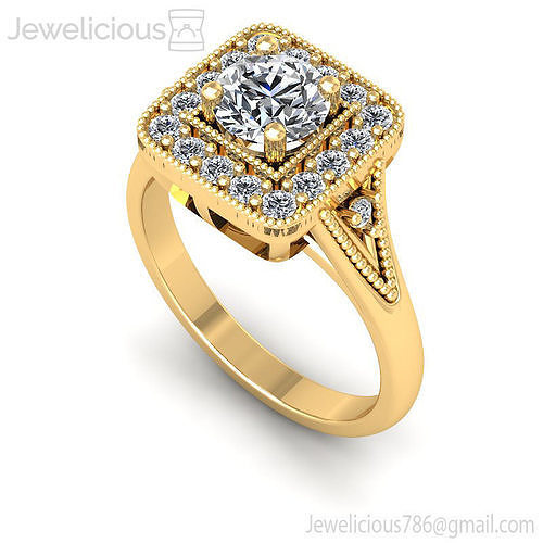 Jewelicious-768-Ring diamond halo engagement ring in rose gold
