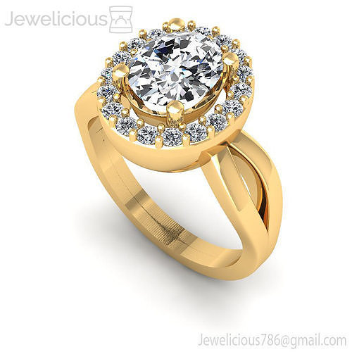 Jewelicious-739-Ring oval diamond halo engagement ring in rose gold