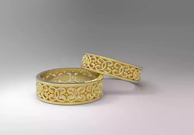 Wedding rings with pattern