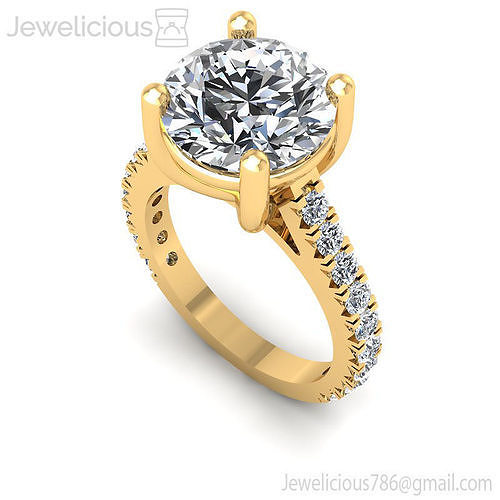 Jewelicious-707-Ring round diamond engagement ring in rose gold