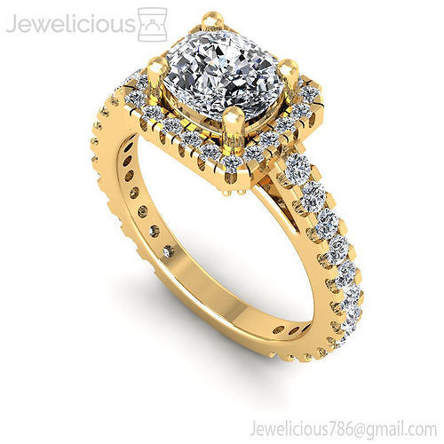 Jewelicious-704-Ring cushion cut diamond engagement ring in rose gold