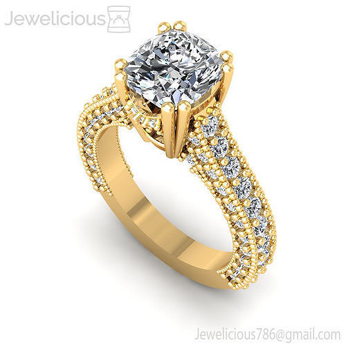 Jewelicious-686-Ring cushion cut diamond engagement ring in rose gold