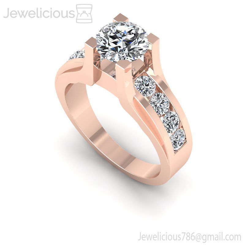 Jewelicious-680-Ring round diamond engagement ring gold 3D print model_0
