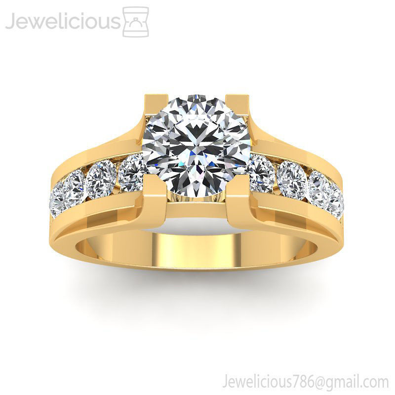 Jewelicious-680-Ring round diamond engagement ring gold 3D print model_6