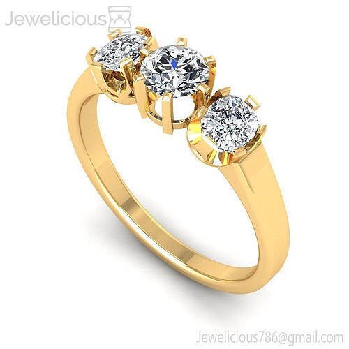 Jewelicious-570-Ring three stone diamond engagement ring