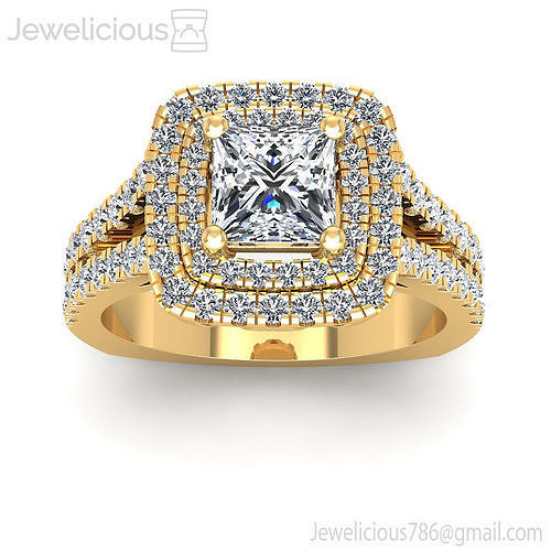 Jewelicious-550-Ring rose gold princess cut diamond halo engagement ring